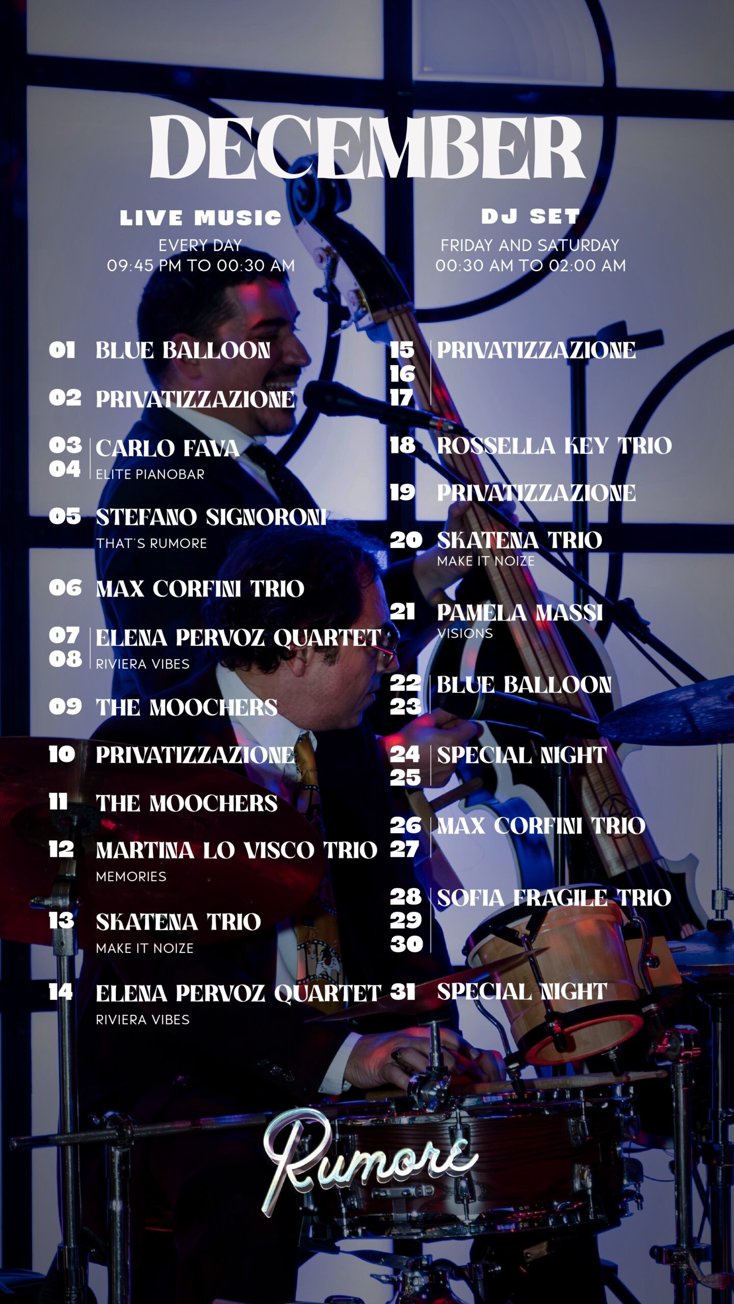 programma musicale december