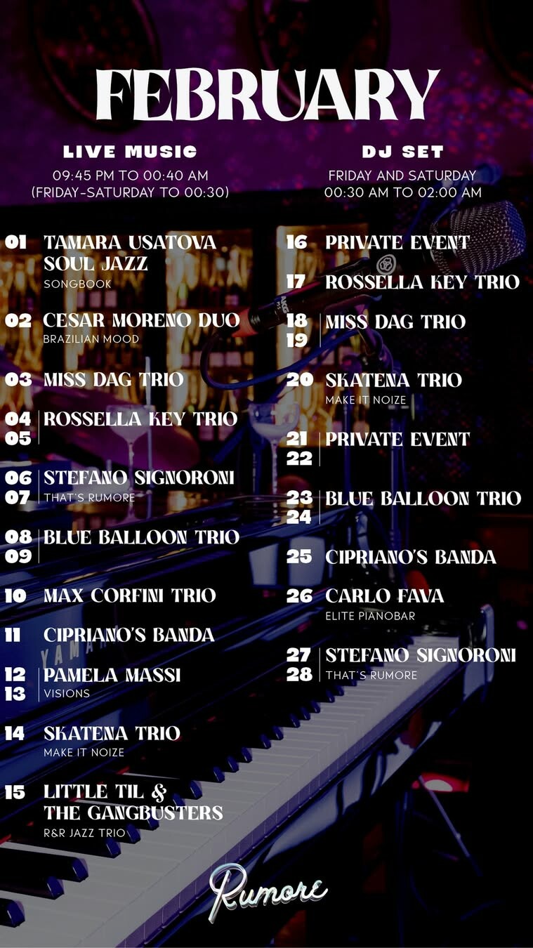 live music rumore february 2026