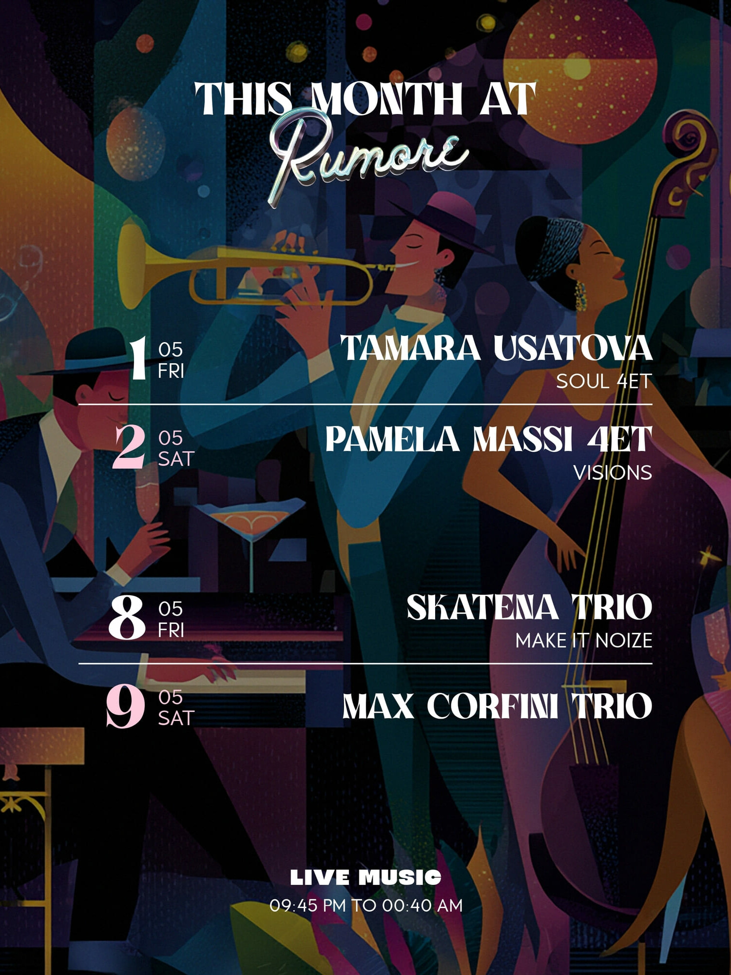 programma musicale rumore bar milano
