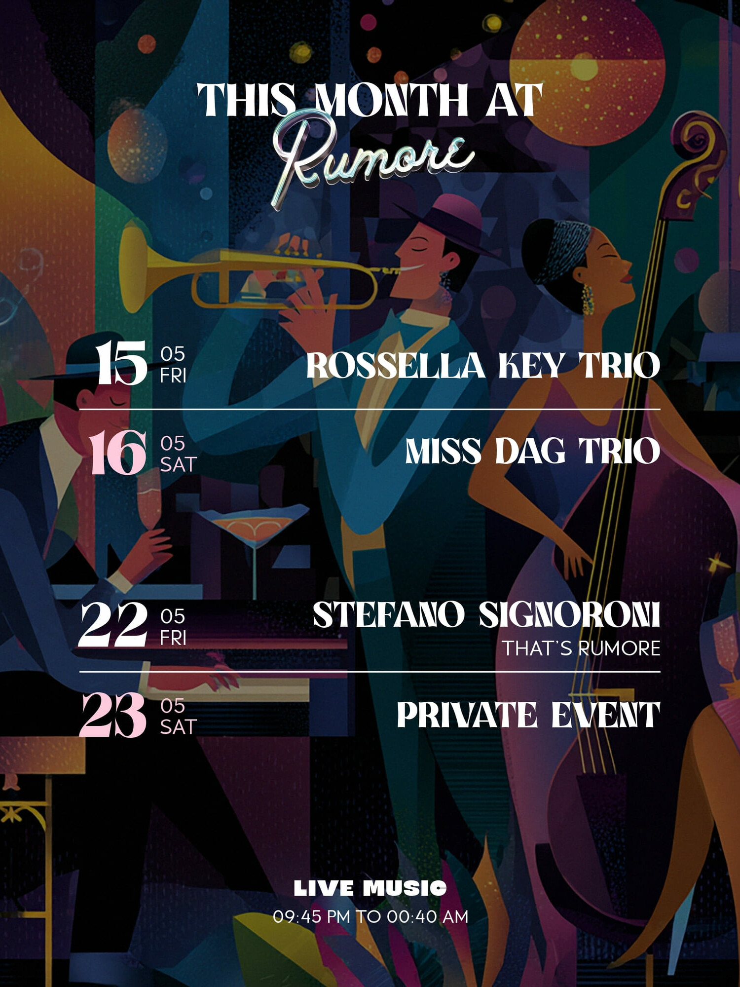 programma musicale rumore bar milano